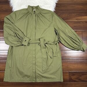 Baum Und Pferdgarten Women's Size 42 / US 10 Green Apoline Tie‎ Belt Shirt Dress